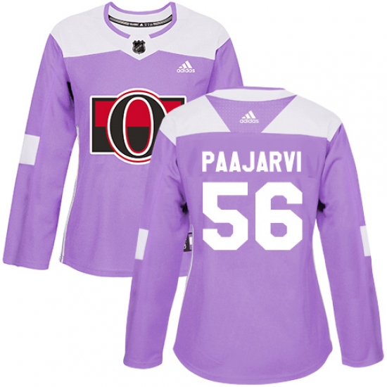 Women's Adidas Ottawa Senators #56 Magnus Paajarvi Authentic Purple Fights Cancer Practice NHL Jersey - Ujersey