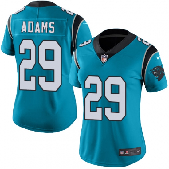 Women's Nike Carolina Panthers #29 Mike Adams Blue Alternate Vapor Untouchable Limited Player NFL Jersey - Ujersey