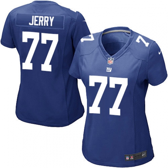 Women's Nike New York Giants #77 John Jerry Game Royal Blue Team Color NFL Jersey - Ujersey