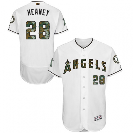 Men's Majestic Los Angeles Angels of Anaheim #28 Andrew Heaney Authentic White 2016 Memorial Day Fashion Flex Base MLB Jersey - Ujersey