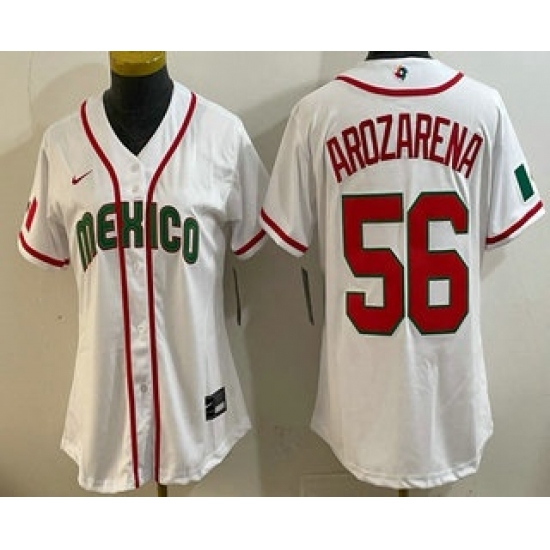 Women's Mexico #56 Randy Arozarena White 2026 World Baseball Classic Cool Base Jersey