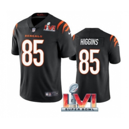 Men's Cincinnati Bengals #85 Tee Higgins Black 2022 Super Bowl LVI Vapor Limited Stitched Jersey - Ujersey