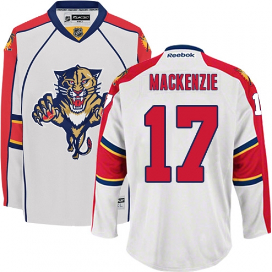 Youth Reebok Florida Panthers #17 Derek MacKenzie Authentic White Away NHL Jersey - Ujersey