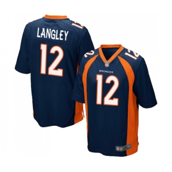 Men's Denver Broncos #12 Brendan Langley Game Navy Blue Alternate Football Jersey - Ujersey