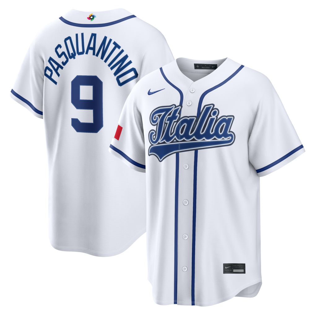 Men's Italy Baseball Vinnie Pasquantino Nike White 2026 World Baseball Classic Home Stadium Jersey - Ujersey