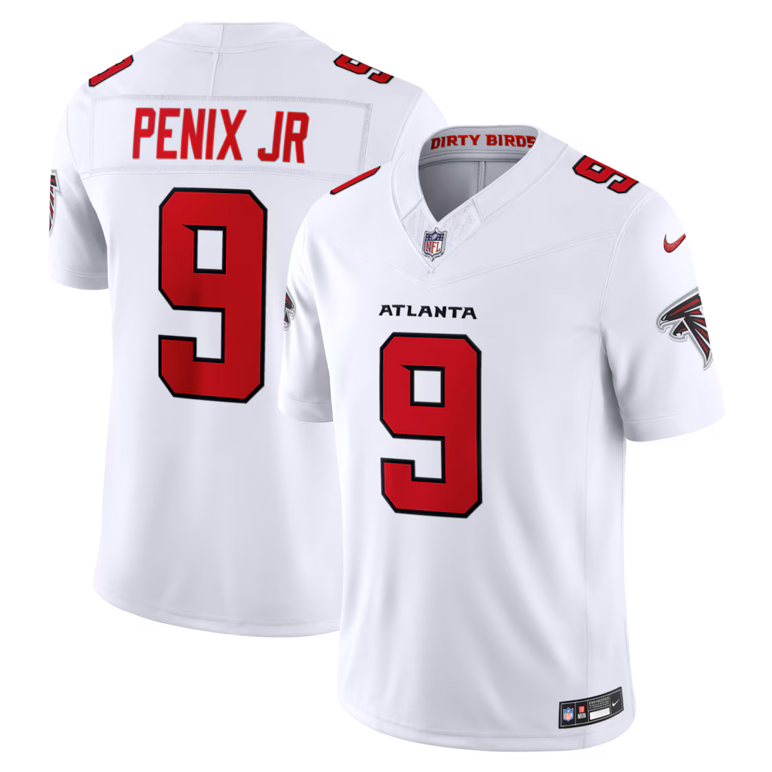 Men's Atlanta Falcons Michael Penix Jr. Nike White Vapor F.U.S.E. Stitched Limited Jersey
