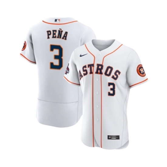 Men's Houston Astros #3 Jeremy Pena 2022 World Series White Flex Base Stitched Baseball Jersey - Ujersey