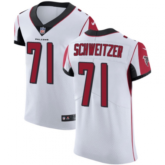 Men's Nike Atlanta Falcons #71 Wes Schweitzer White Vapor Untouchable Elite Player NFL Jersey - Ujersey