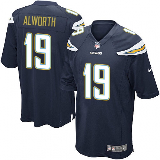 Men's Nike Los Angeles Chargers #19 Lance Alworth Game Navy Blue Team Color NFL Jersey - Ujersey
