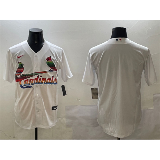Men's St. Louis Cardinals Blank White Cool Base Stitched Baseball Jersey - Ujersey