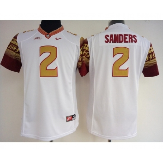 Florida State Seminoles 2 Deion Sanders White College Football Jersey - Ujersey