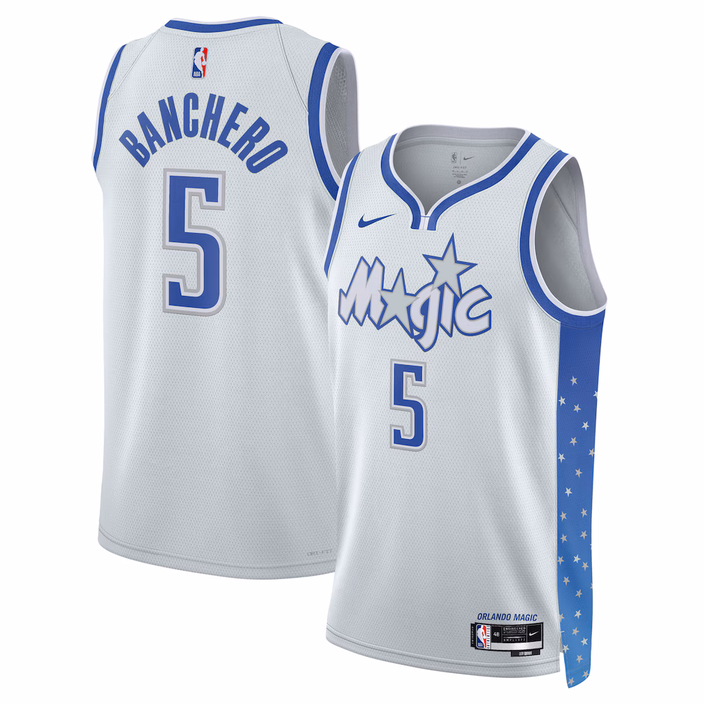 Unisex Orlando Magic Paolo Banchero Nike Silver 2025/26 Swingman Jersey - City Edition - Ujersey NHL