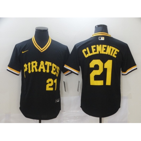 Men's Pittsburgh Pirates #21 Roberto Clemente Nike Black MLB Jersey - Ujersey