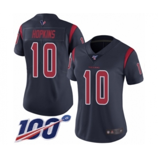 Women's Nike Houston Texans #10 DeAndre Hopkins Limited Navy Blue Rush Vapor Untouchable 100th Season NFL Jersey - Ujersey