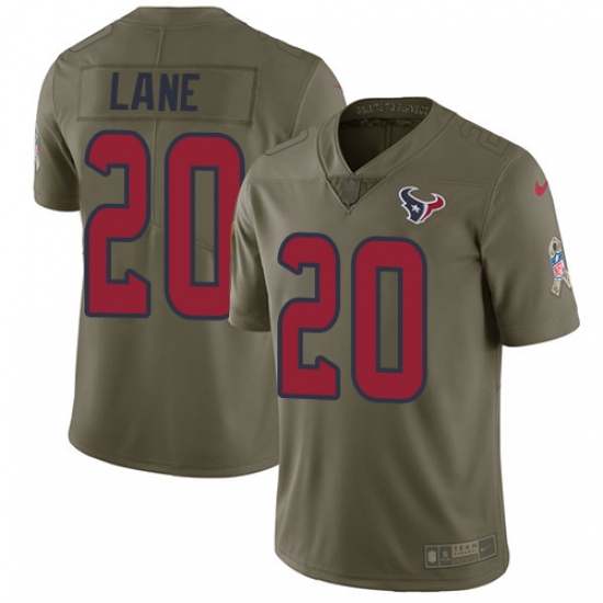 Men's Nike Houston Texans #20 Jeremy Lane Limited Olive 2017 Salute to Service NFL Jersey - Ujersey