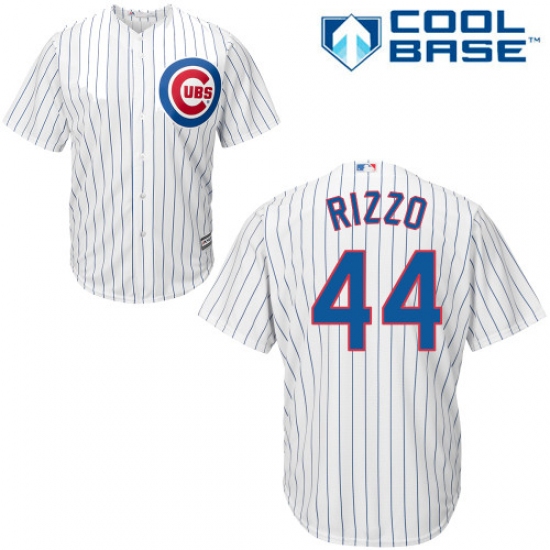 Youth Majestic Chicago Cubs #44 Anthony Rizzo Authentic White Home Cool Base MLB Jersey - Ujersey