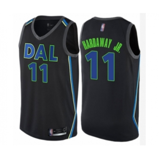Men's Dallas Mavericks #11 Tim Hardaway Jr. Authentic Black Basketball Jersey - City Edition - Ujersey
