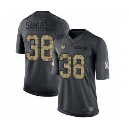 Youth Pittsburgh Steelers #38 Jaylen Samuels Limited Black 2016 Salute to Service Football Jersey - Ujersey