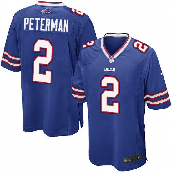 Men's Nike Buffalo Bills #2 Nathan Peterman Game Royal Blue Team Color NFL Jersey - Ujersey