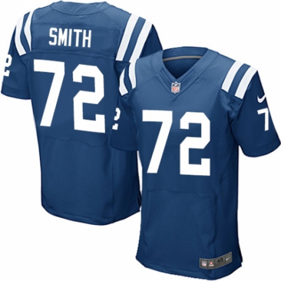 Men's Nike Indianapolis Colts #72 Braden Smith Elite Royal Blue Team Color NFL Jersey