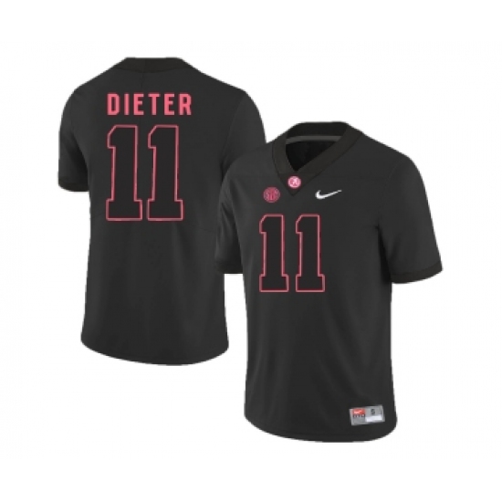 Alabama Crimson Tide 11 Gehrig Dieter Black College Football Jersey - Ujersey