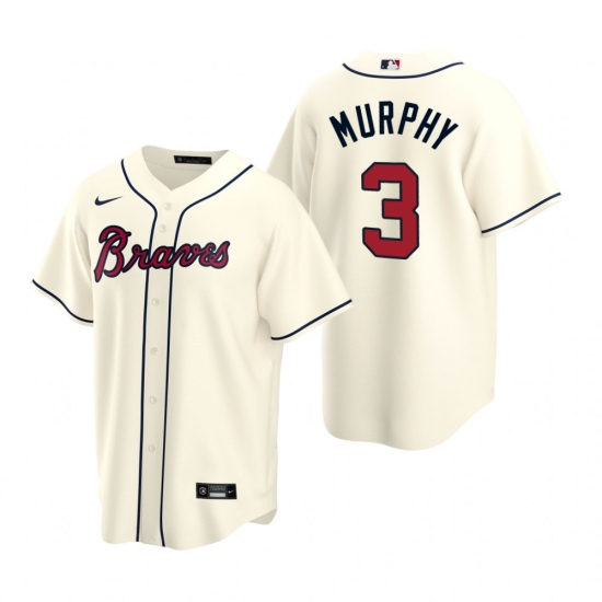 Men's Nike Atlanta Braves #3 Dale Murphy Cream Alternate Stitched Baseball Jersey - Ujersey