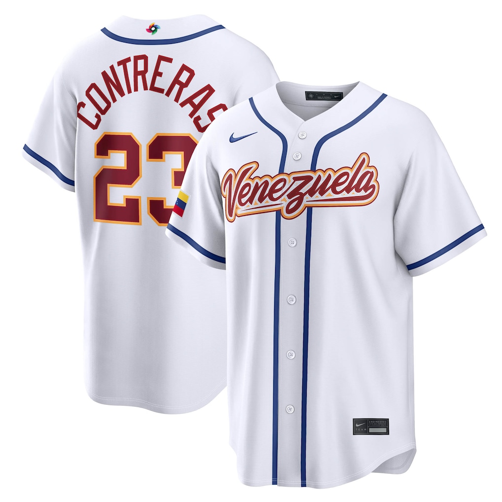 Men's Venezuela Baseball William Contreras Nike White 2026 World Baseball Classic Home Stadium Jersey - U-jersey