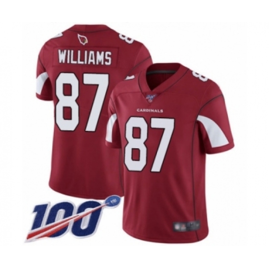 Men's Arizona Cardinals #87 Maxx Williams Red Team Color Vapor Untouchable Limited Player 100th Season Football Jersey - Ujersey