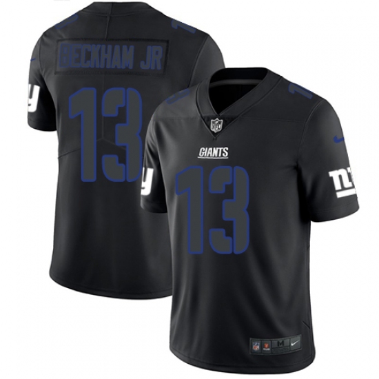 Men's Nike New York Giants #13 Odell Beckham Jr Limited Black Rush Impact NFL Jersey - Ujersey