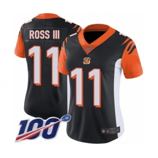 Women's Cincinnati Bengals #11 John Ross Black Team Color Vapor Untouchable Limited Player 100th Season Football Jersey - Ujersey