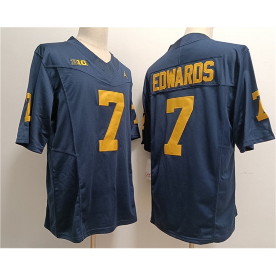 Men's Michigan Wolverines #7 Donovan Edwards 2023 F.U.S.E.Navy Stitched Jersey - Ujersey