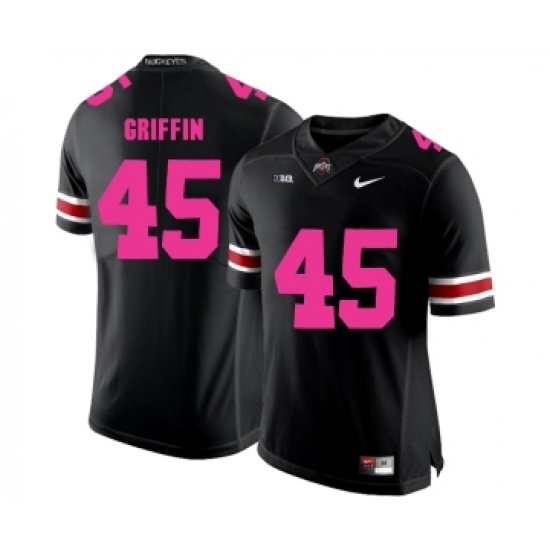 Ohio State Buckeyes 45 Archie Griffin Black 2018 Breast Cancer Awareness College Football Jersey - Ujersey