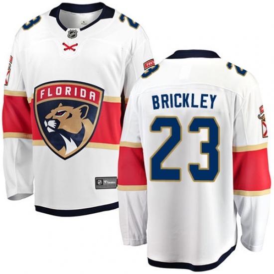 Men's Florida Panthers #23 Connor Brickley Fanatics Branded White Away Breakaway NHL Jersey
