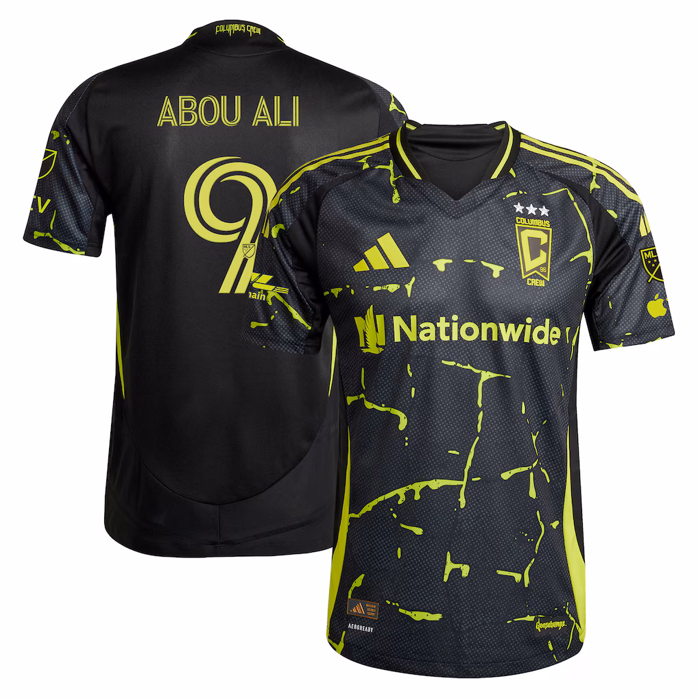 Men's Columbus Crew Wessam Abou Ali adidas Black 2025 The Goosebumps Kit On-Field Authentic Jersey - Ujersey NHL