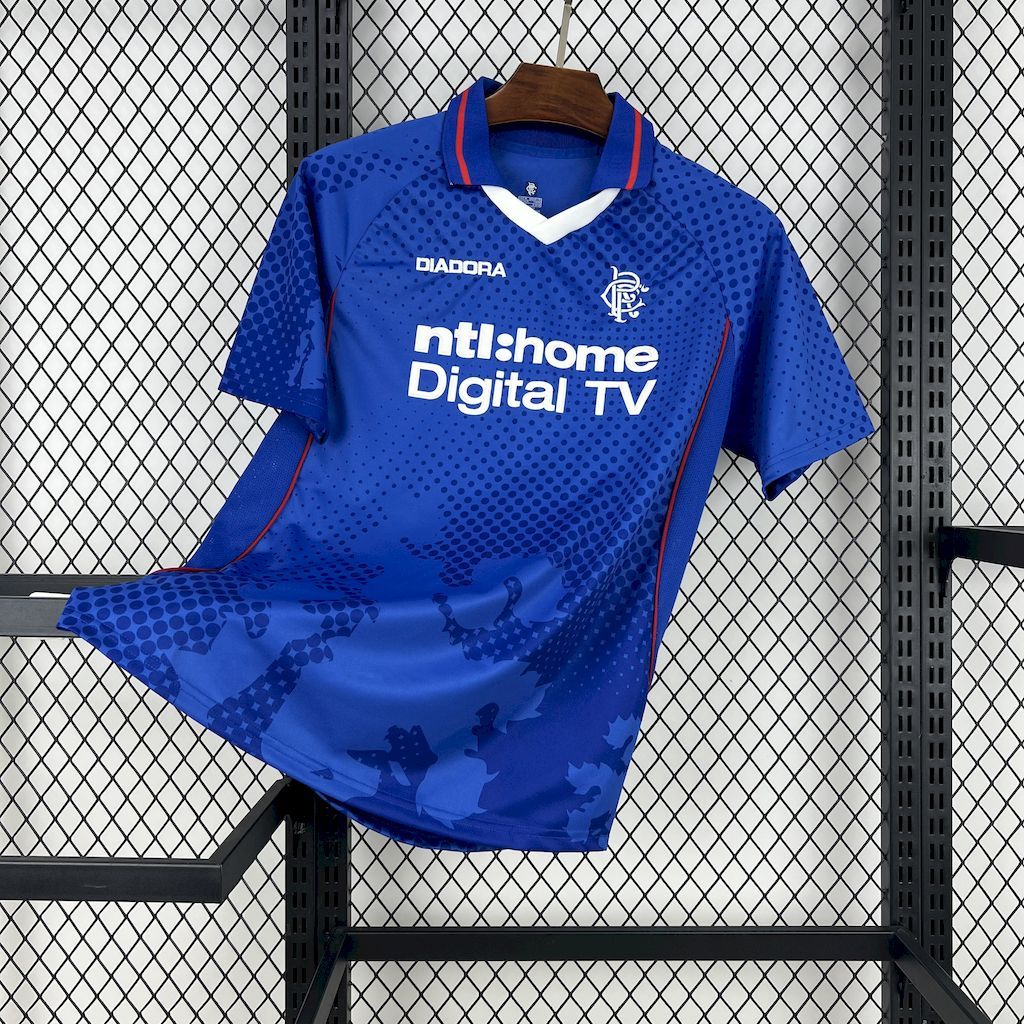Rangers FC Retro Soccer Jersey Home Custom Shirt 2002-03 - ujerseystore