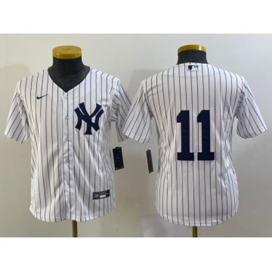 Youth New York Yankees #11 Anthony Volpe White No Name Stitched MLB Nike Cool Base Jersey - Ujersey