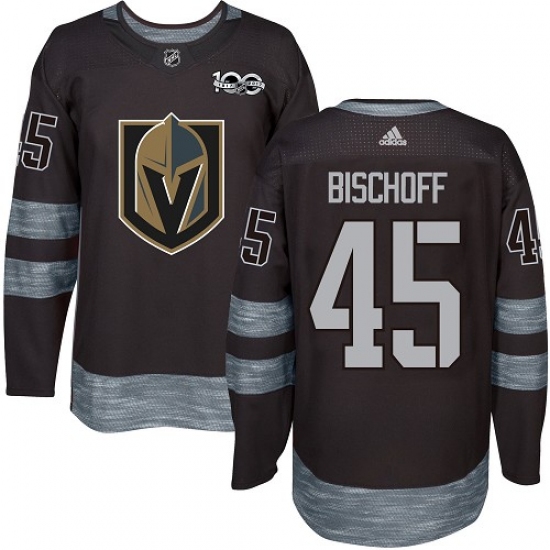 Men's Adidas Vegas Golden Knights #45 Jake Bischoff Authentic Black 1917-2017 100th Anniversary NHL Jersey - Ujersey