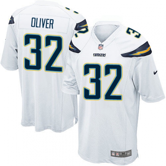 Men's Nike Los Angeles Chargers #32 Branden Oliver Game White NFL Jersey - Ujersey