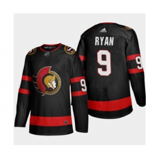 Men's Ottawa Senators #9 Bobby Ryan Black 2020-21 Authentic Player Away Stitched Hockey Jersey - Ujersey