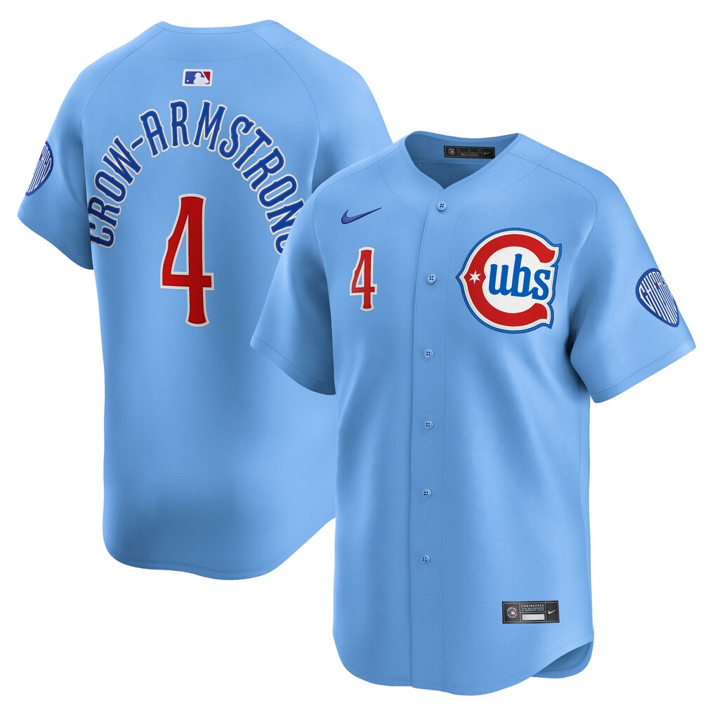 Men's Chicago Cubs Pete Crow-Armstrong Nike Light Blue Alternate Limited Player Jersey - Ujersey