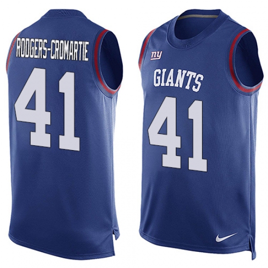Men's Nike New York Giants #41 Dominique Rodgers-Cromartie Limited Royal Blue Player Name & Number Tank Top NFL Jersey - Ujersey