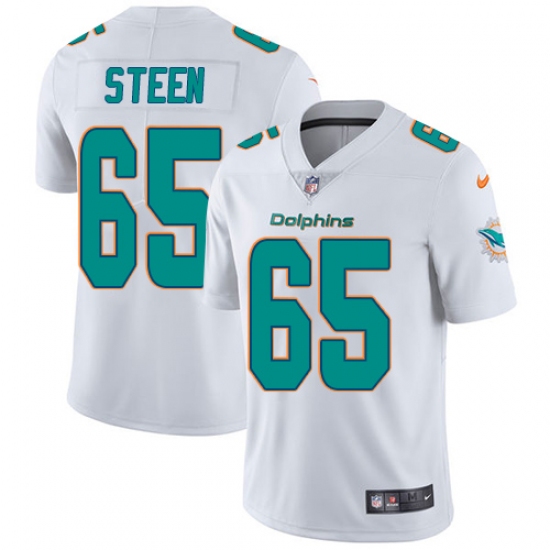 Youth Nike Miami Dolphins #65 Anthony Steen White Vapor Untouchable Limited Player NFL Jersey - Ujersey