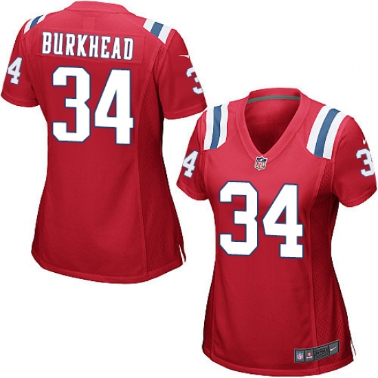 Women's Nike New England Patriots #34 Rex Burkhead Game Red Alternate NFL Jersey - Ujersey