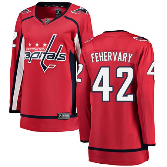 Women's Washington Capitals #42 Martin Fehervary Fanatics Branded Red Home Breakaway NHL Jersey - Ujersey