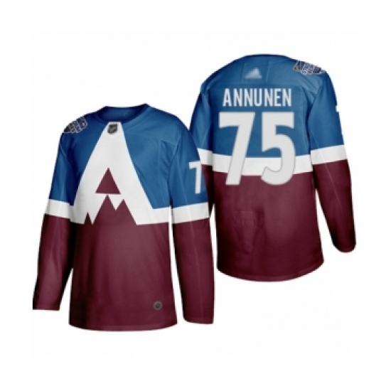 Youth Colorado Avalanche #75 Justus Annunen Authentic Burgundy Blue 2020 Stadium Series Hockey Jersey - Ujersey