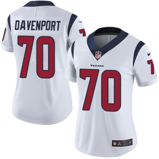 Women's Nike Houston Texans #70 Julien Davenport Limited White Vapor Untouchable NFL Jersey - Ujersey