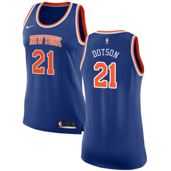 Women's Nike New York Knicks #21 Damyean Dotson Swingman Royal Blue NBA Jersey - Icon Edition - Ujersey