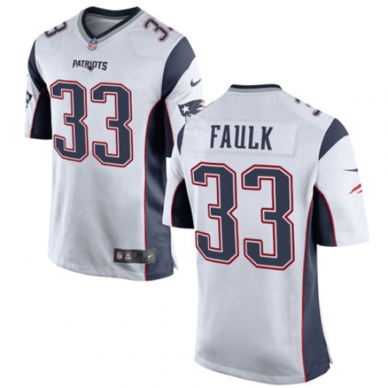 Men's Nike New England Patriots #33 Kevin Faulk Game White NFL Jersey - Ujersey