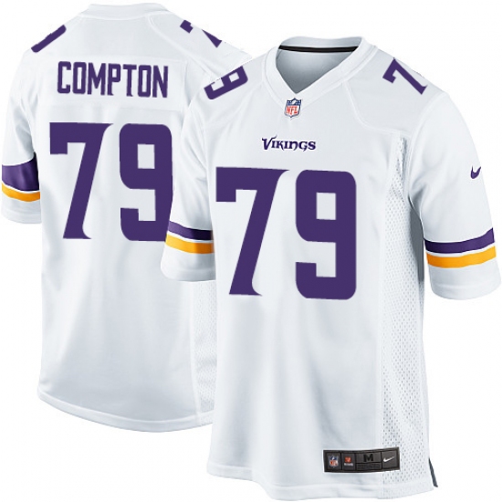 Men's Nike Minnesota Vikings #79 Tom Compton Game White NFL Jersey - Ujersey