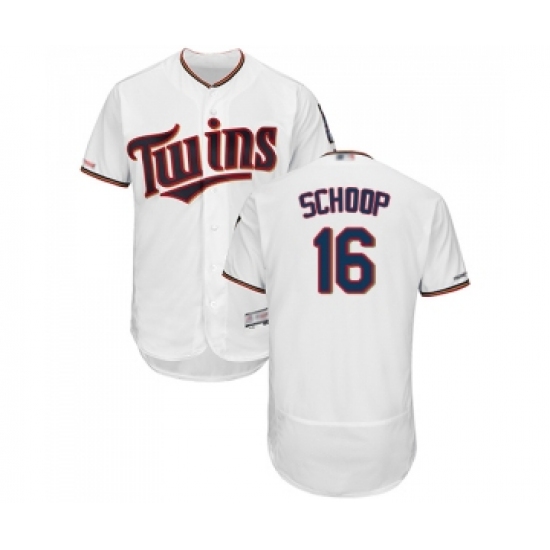 Men's Minnesota Twins #16 Jonathan Schoop White Home Flex Base Authentic Collection Baseball Jersey - Ujersey